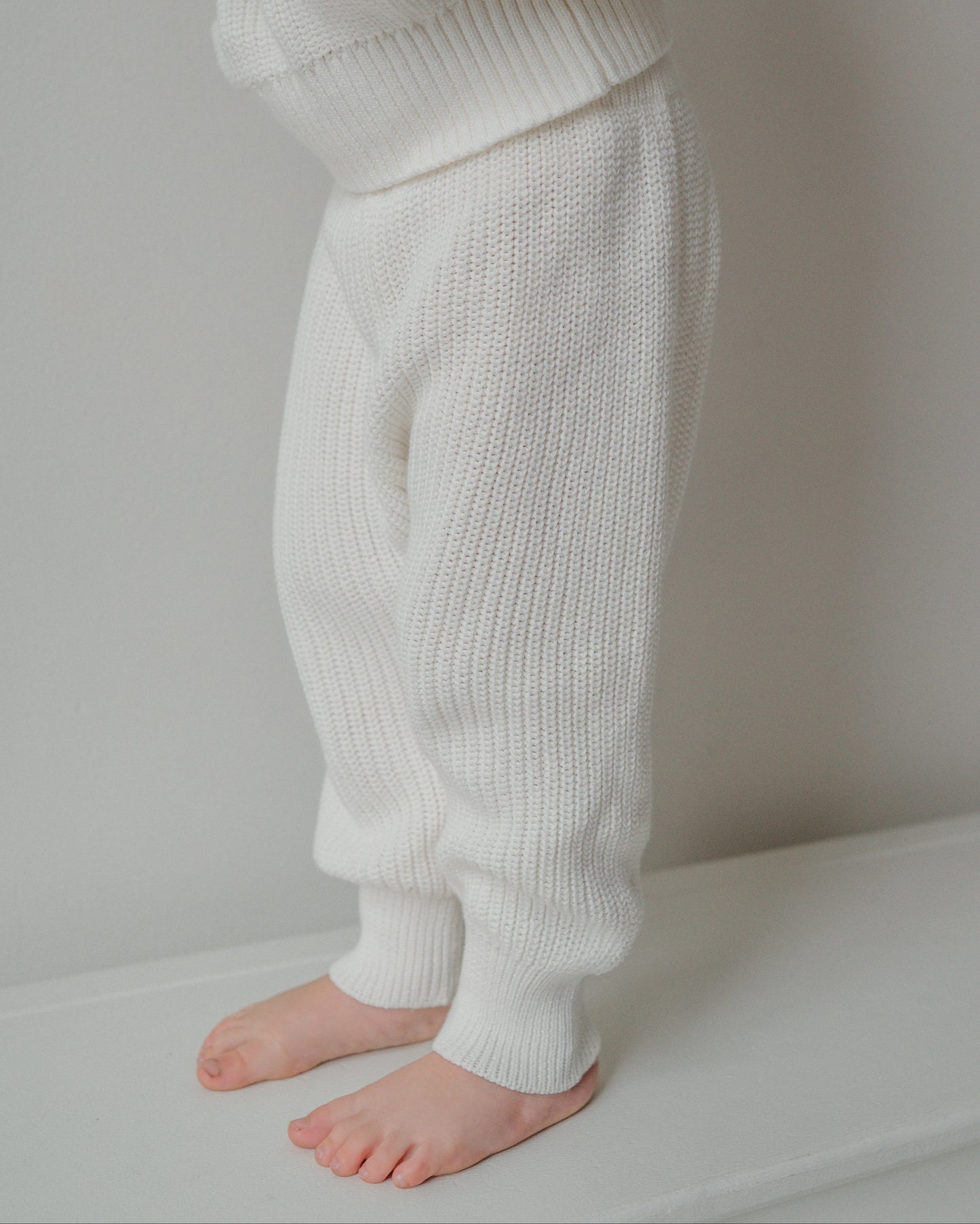 Chunky Knit Pants - Cloud
