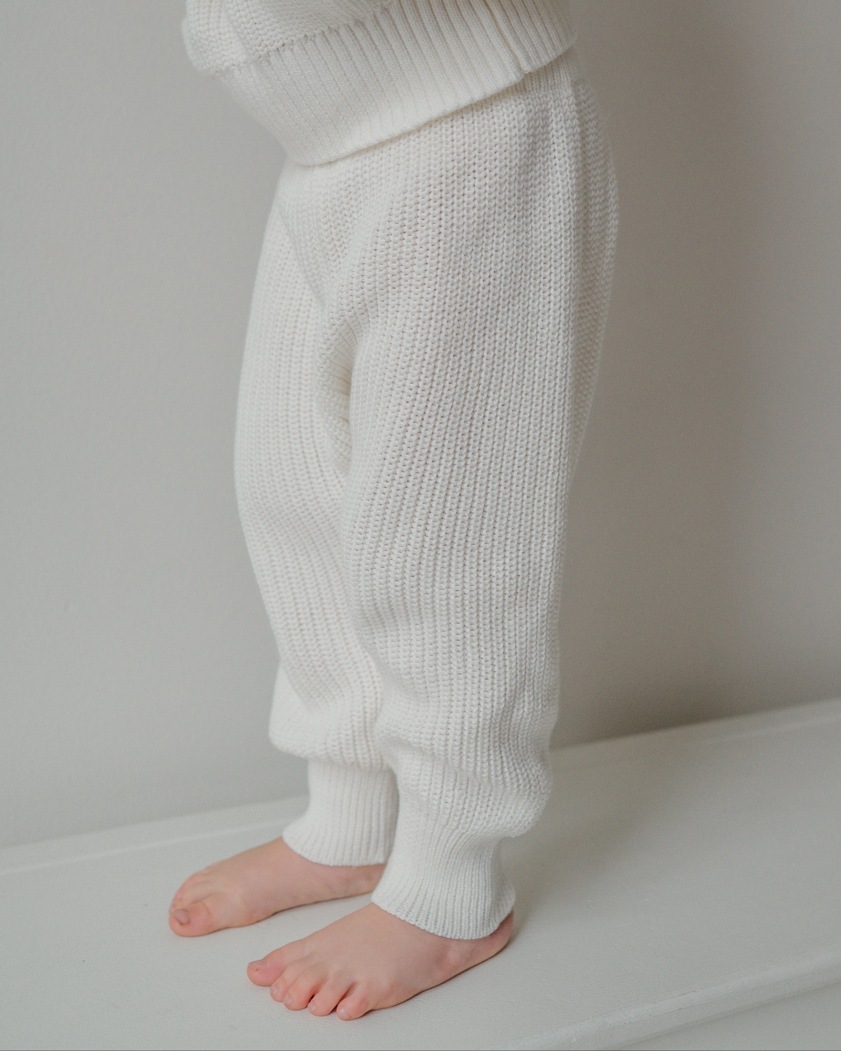 Chunky Knit Pants - Cloud