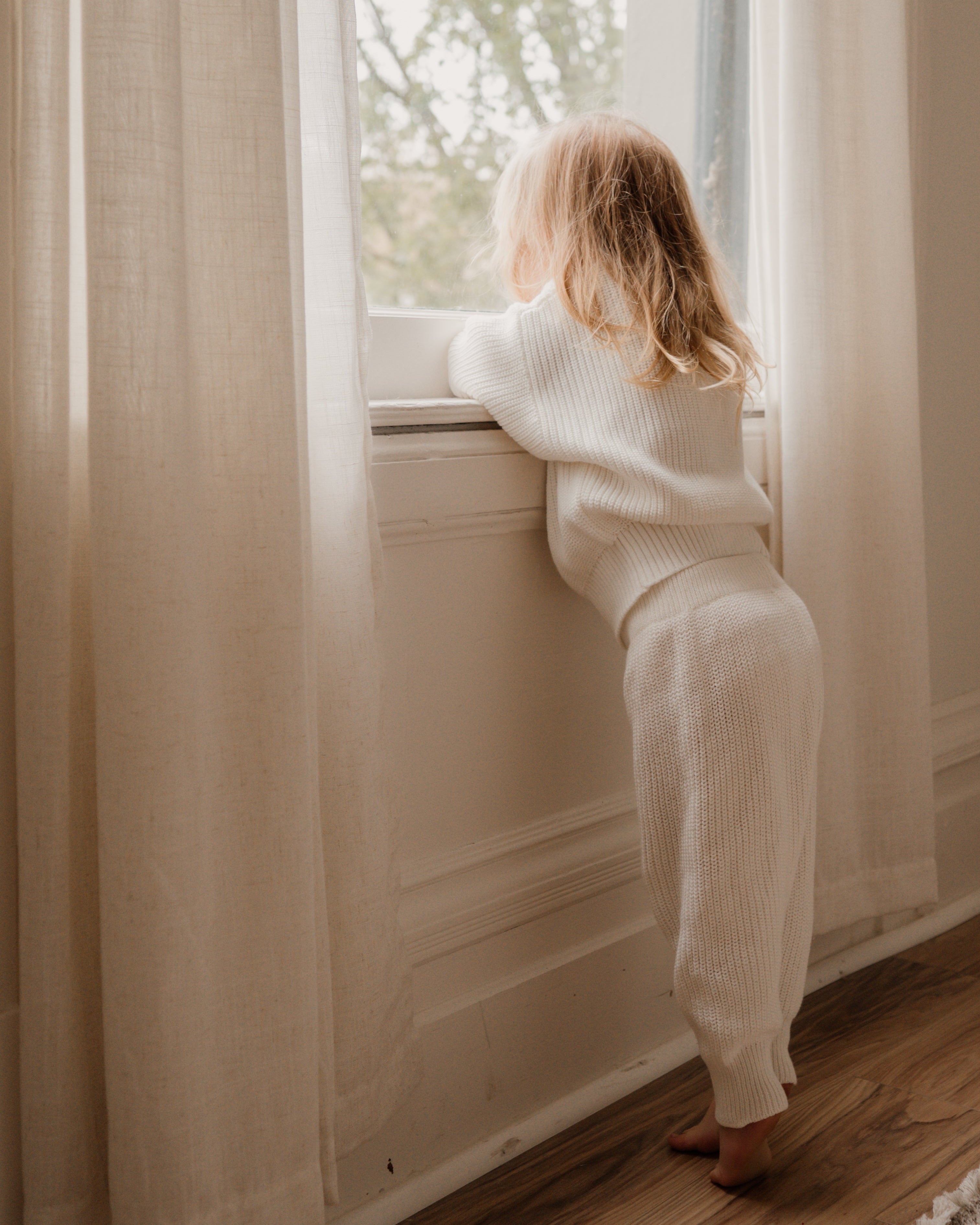 Chunky Knit Pants - Cloud