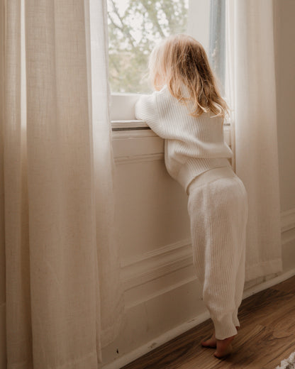 Chunky Knit Pants - Cloud