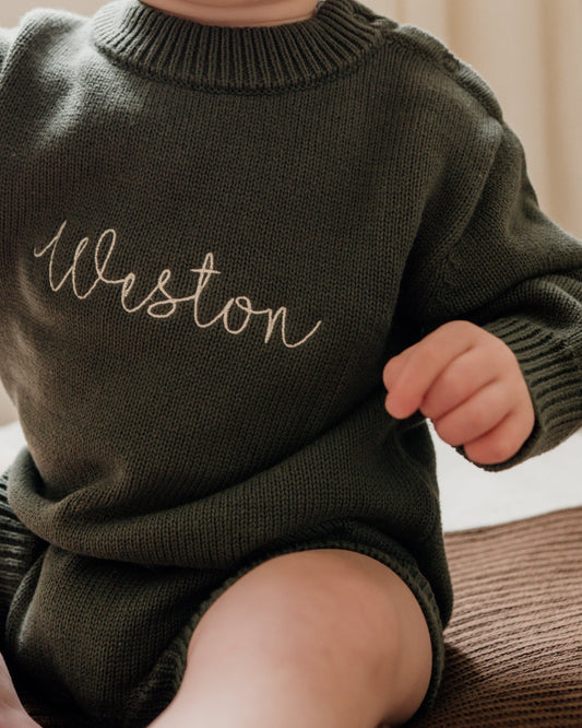 Knit Romper - Pine