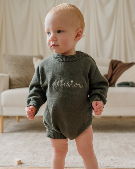 Knit Romper - Pine