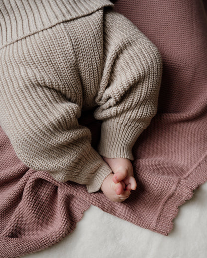 Chunky Knit Pants - Oat