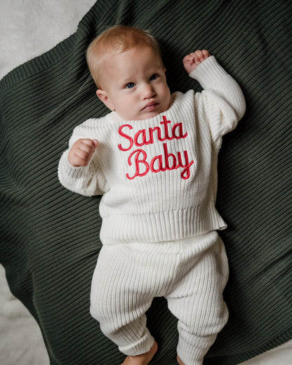 Santa Baby Chunky Knit Sweater - Cloud