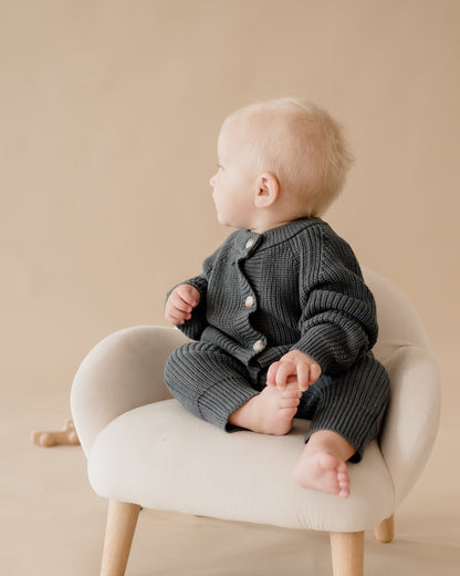 Button Knit Jumpsuit - Stormy