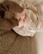 Ribbed Knit Bow Headband - Chocolate