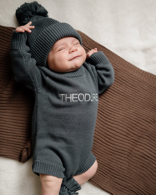 Knit Romper - Stormy