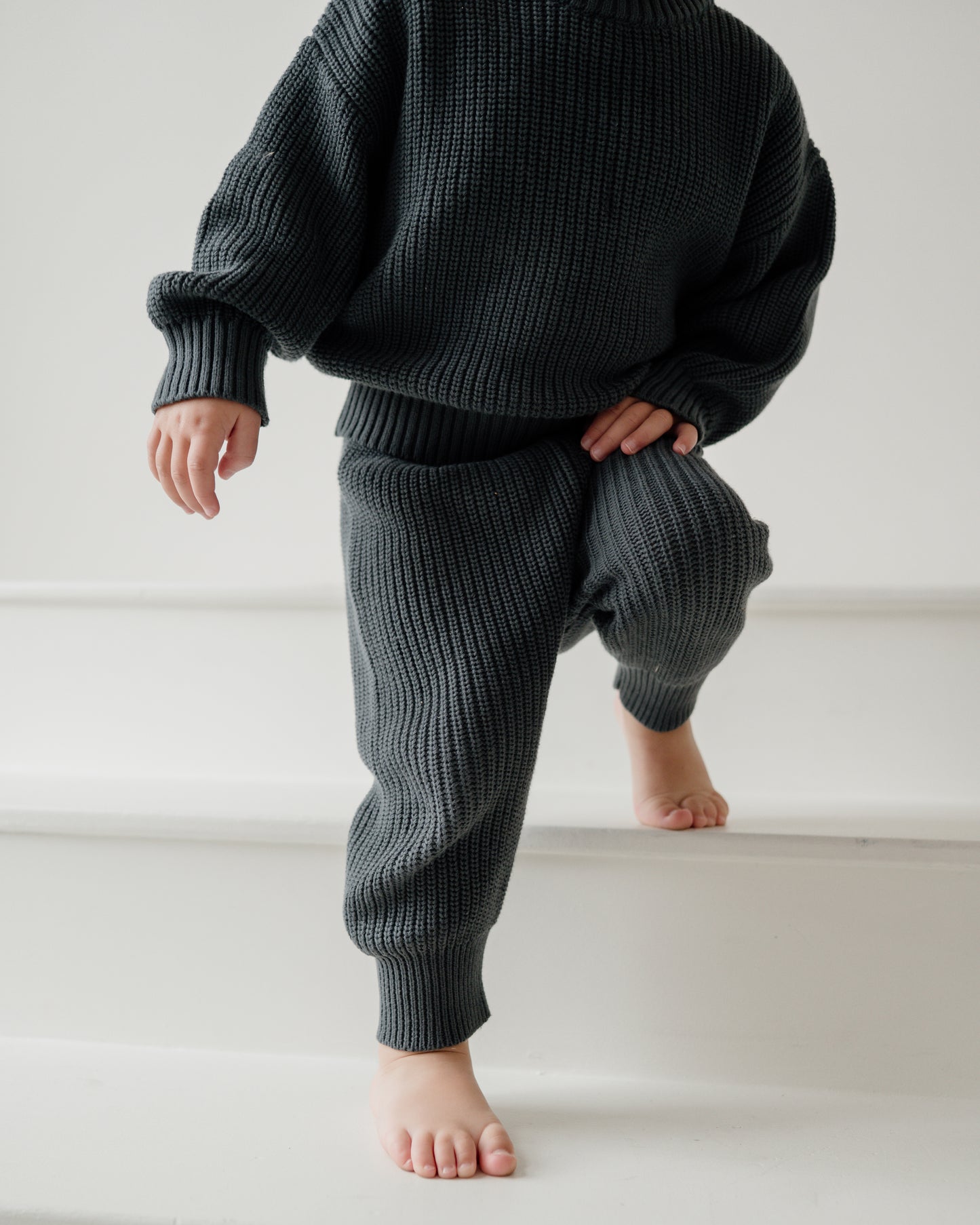 Chunky Knit Pants - Stormy