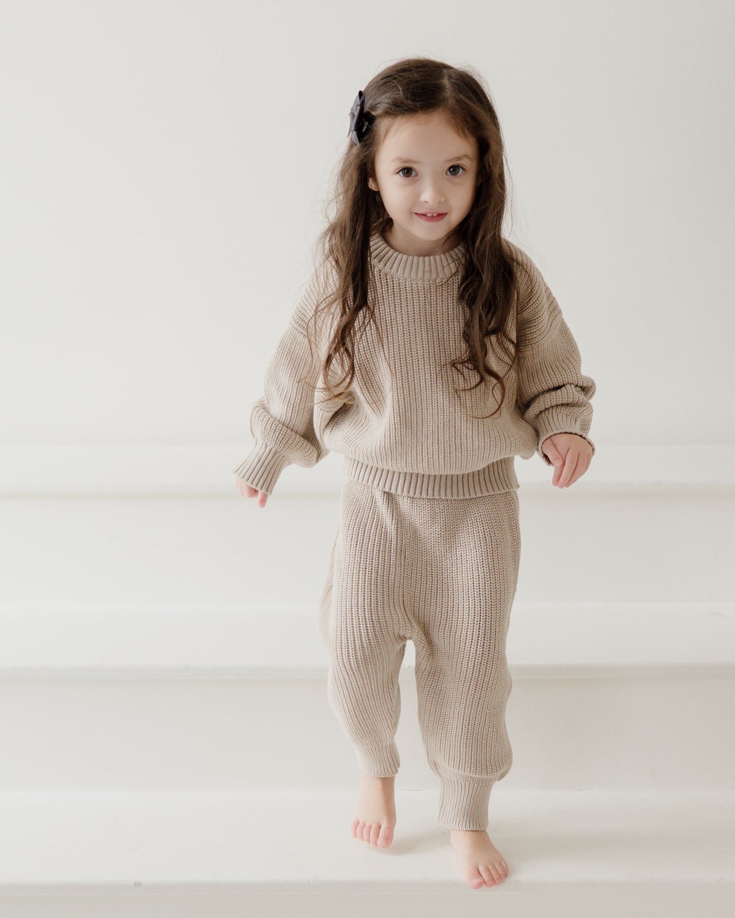 Chunky Knit Pants - Oat