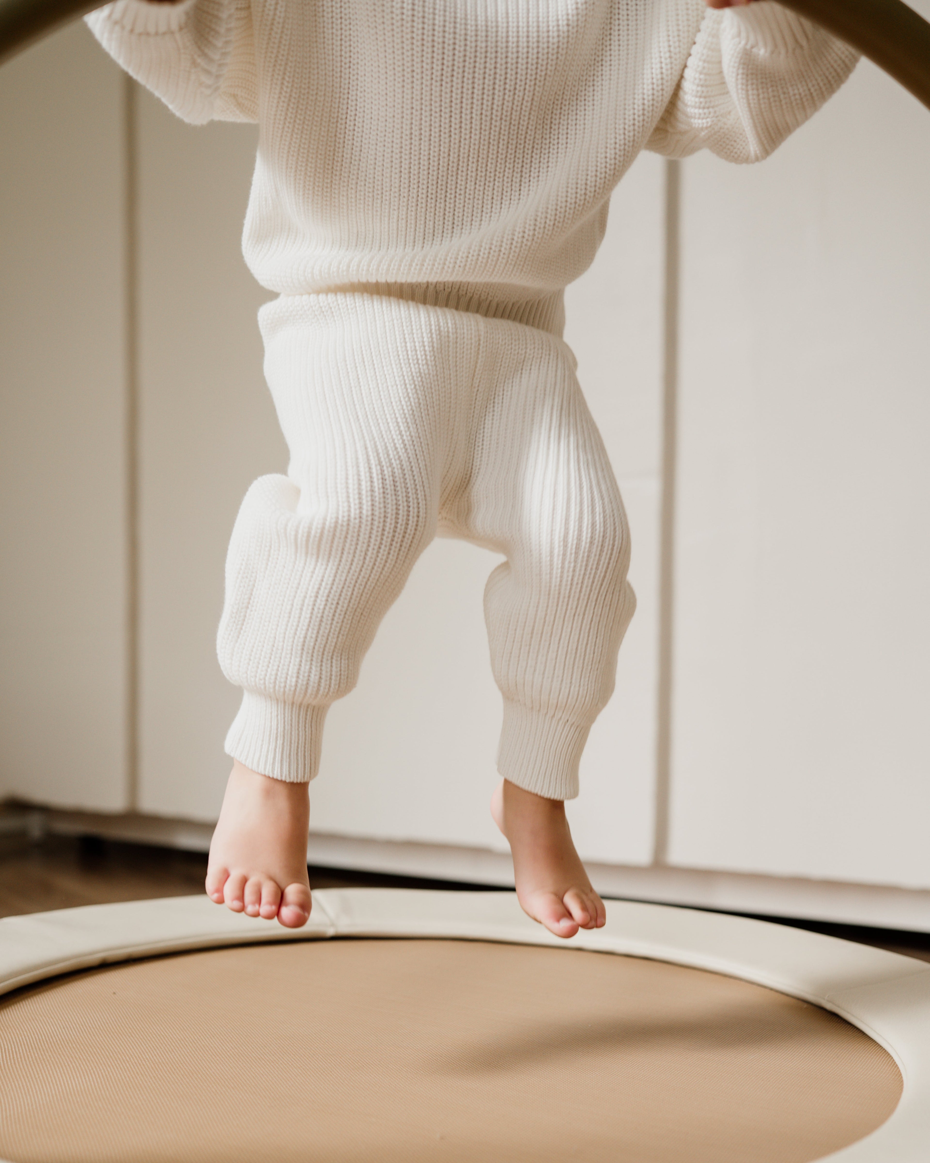 Chunky Knit Pants - Cloud