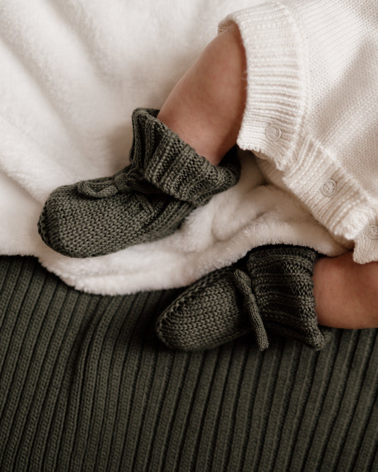 Knit Booties - Pine