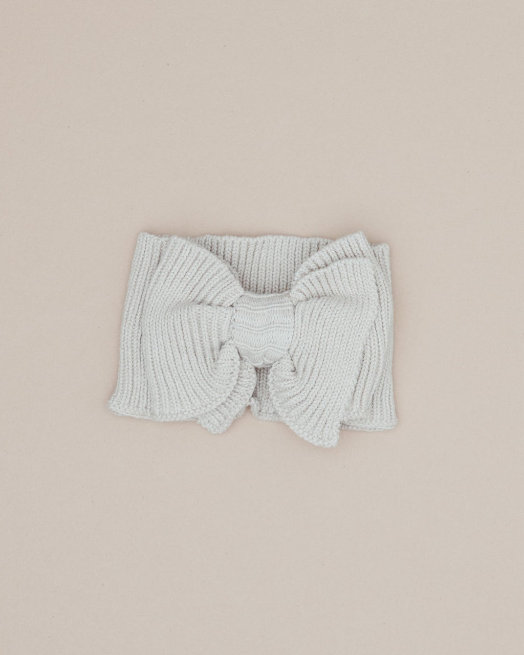Ribbed Knit Bow Headband - Oat