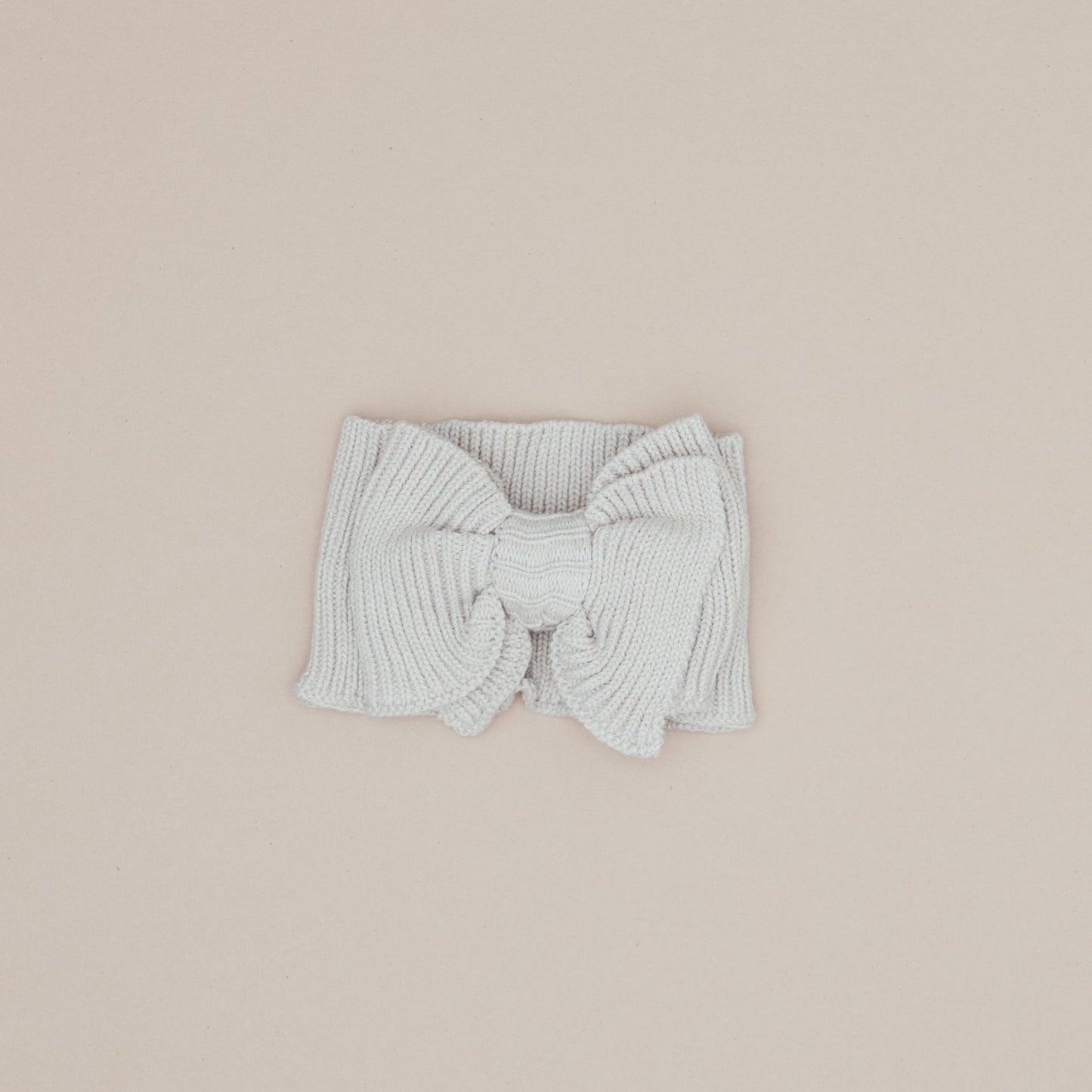 Ribbed Knit Bow Headband - Oat