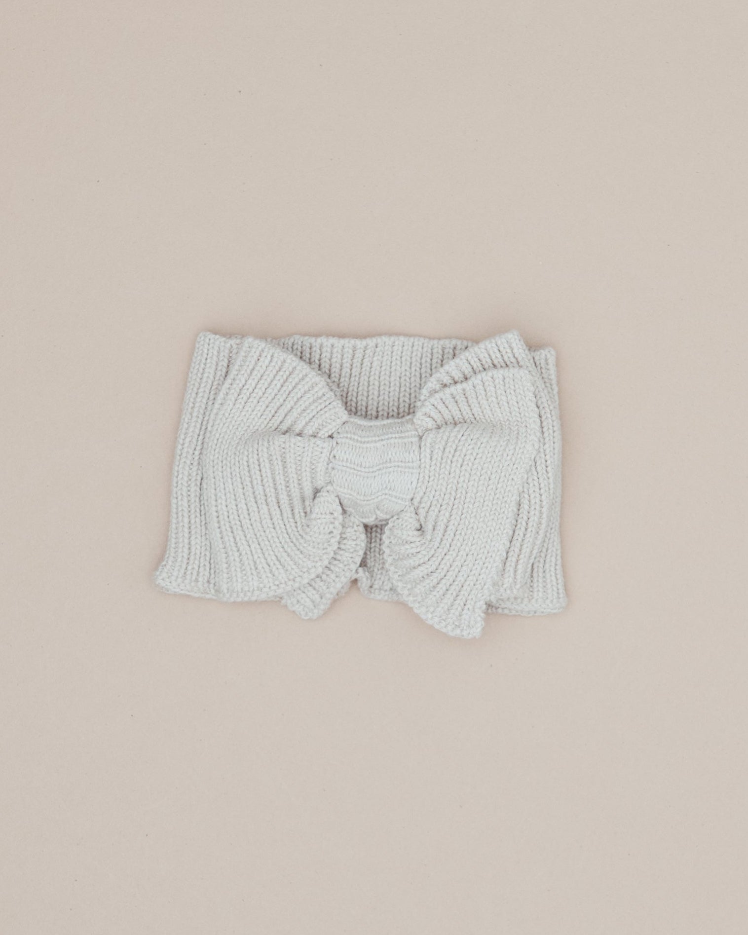 Ribbed Knit Bow Headband - Oat