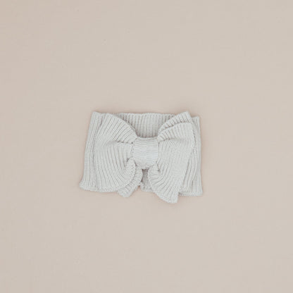 Ribbed Knit Bow Headband - Oat