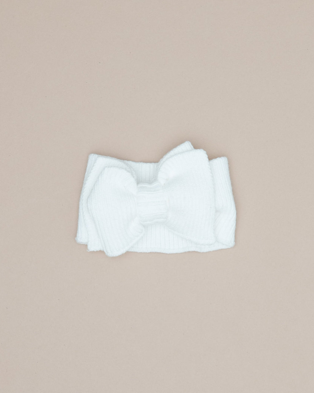 Ribbed Knit Bow Headband - Cloud