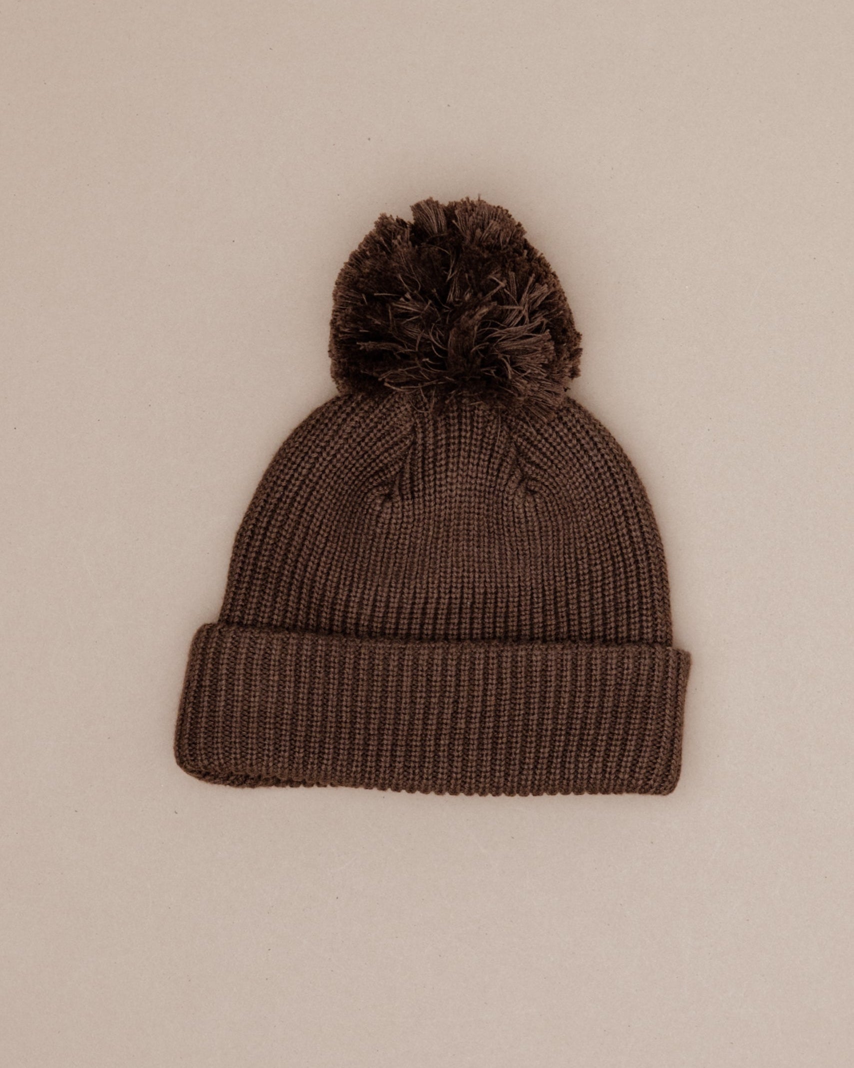 Knit Pom Hat - Chocolate
