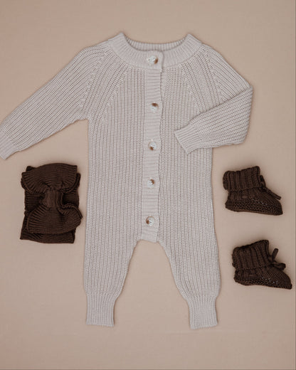 Knit Booties - Chocolate