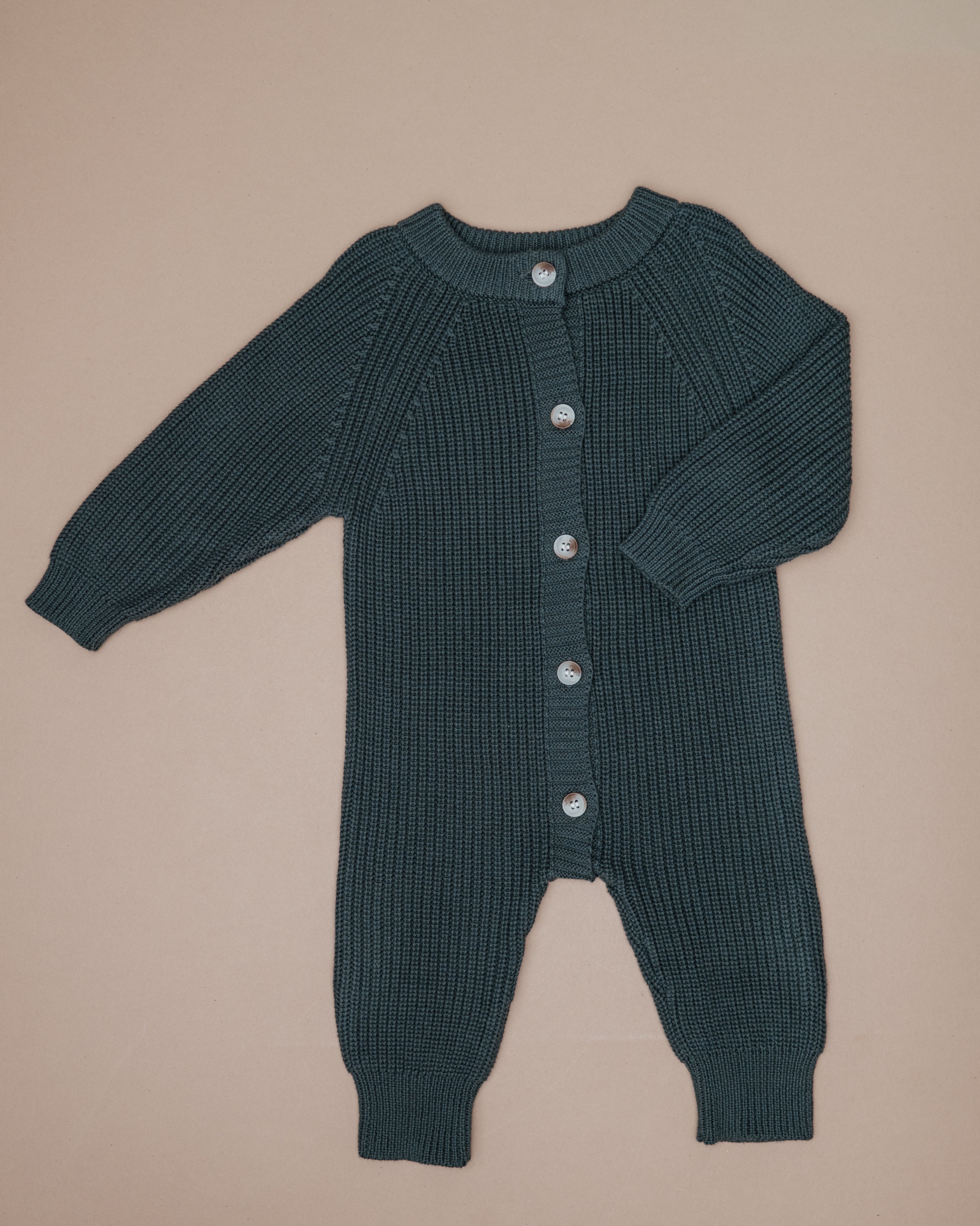 Button Knit Jumpsuit - Stormy