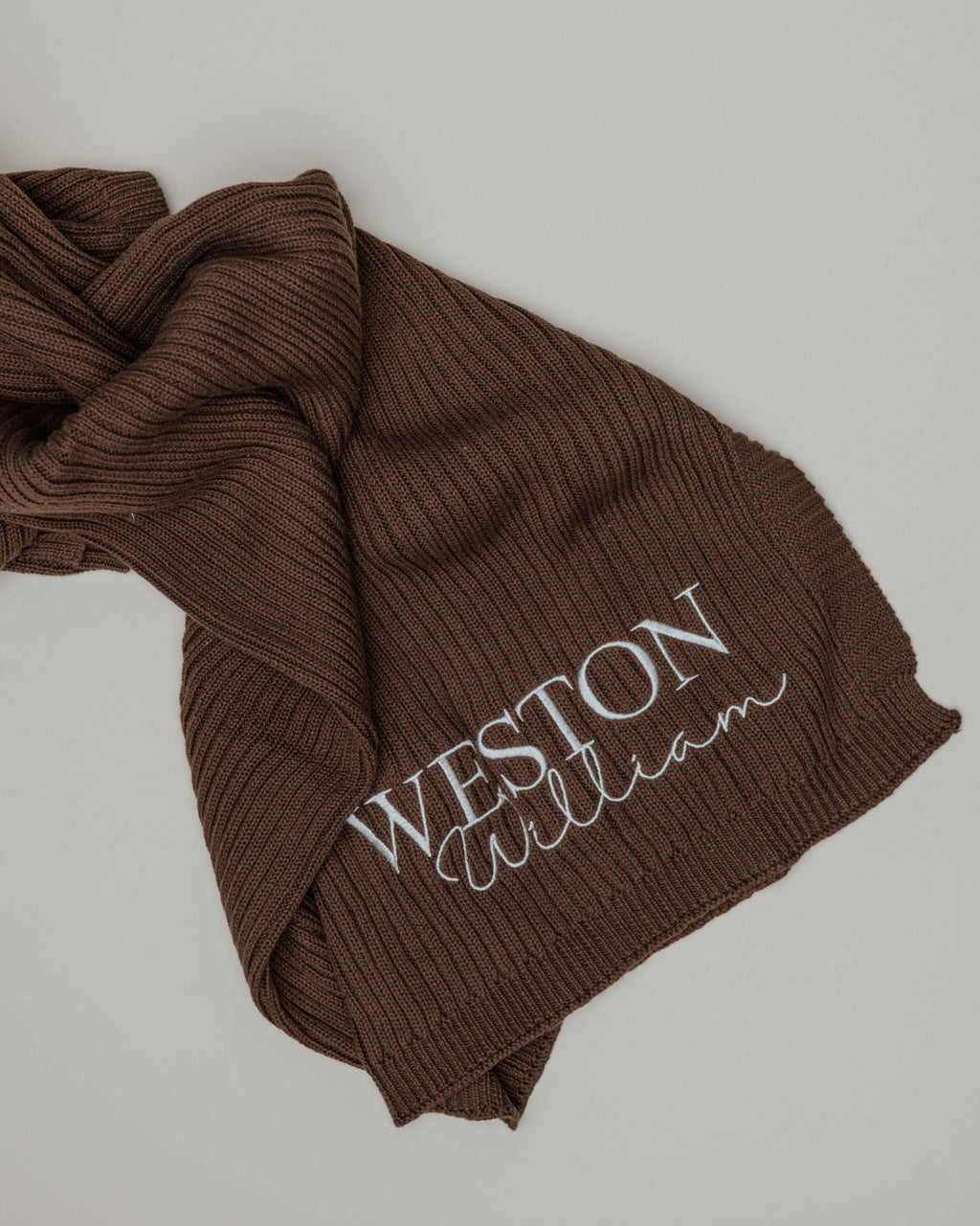 Ribbed Knit Blanket - Chocolate