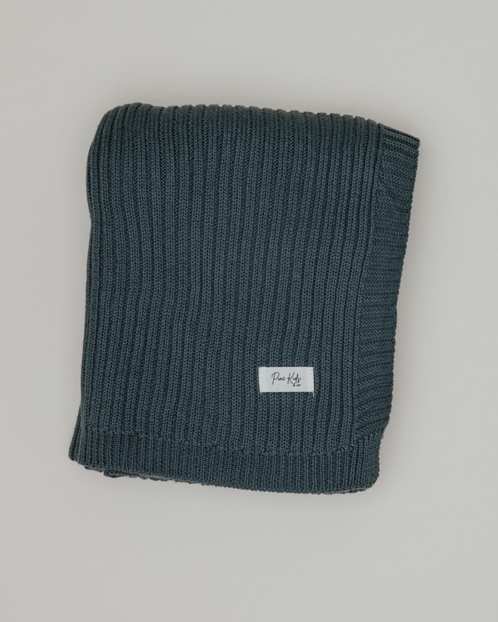 Ribbed Knit Blanket - Stormy
