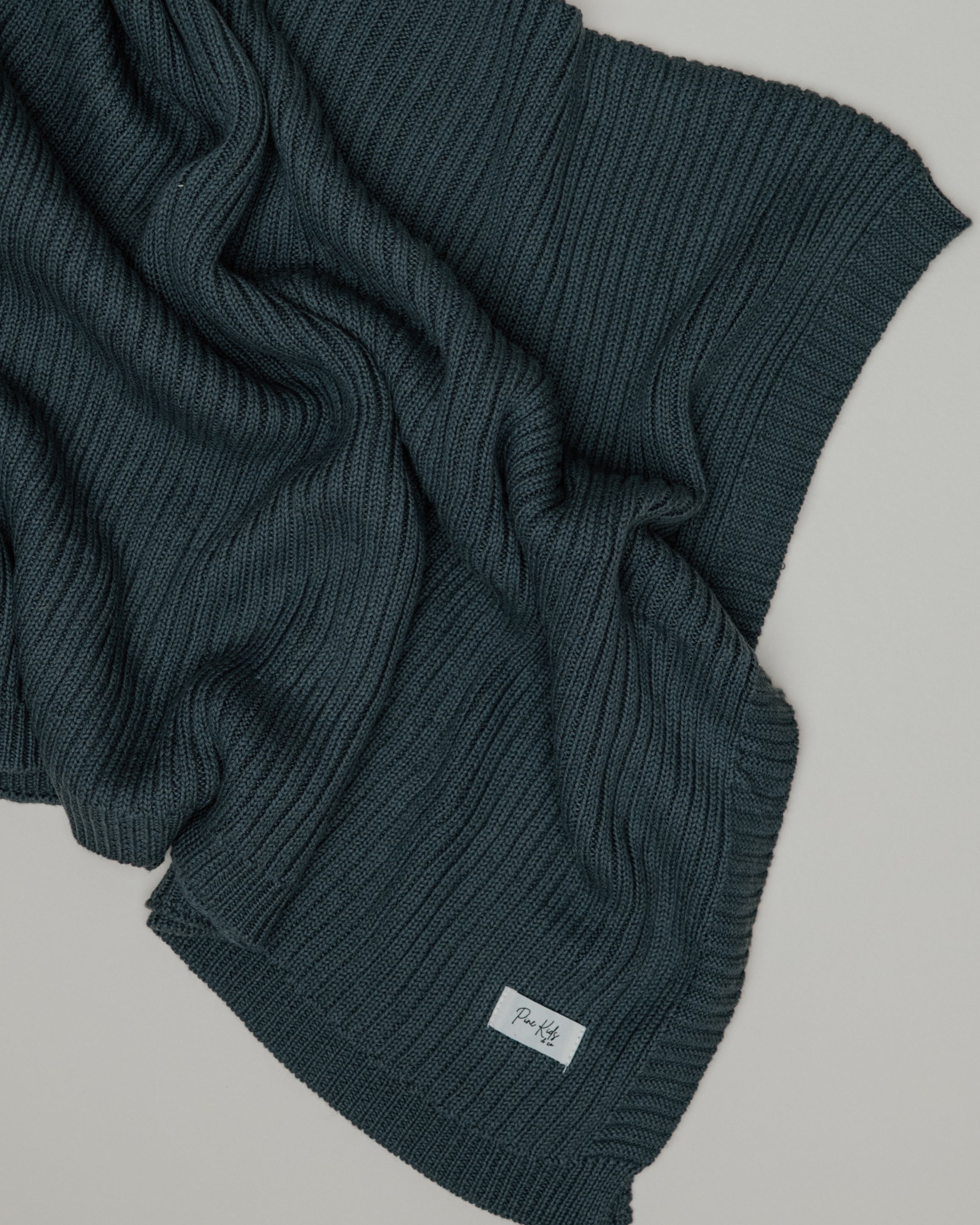 Ribbed Knit Blanket - Stormy