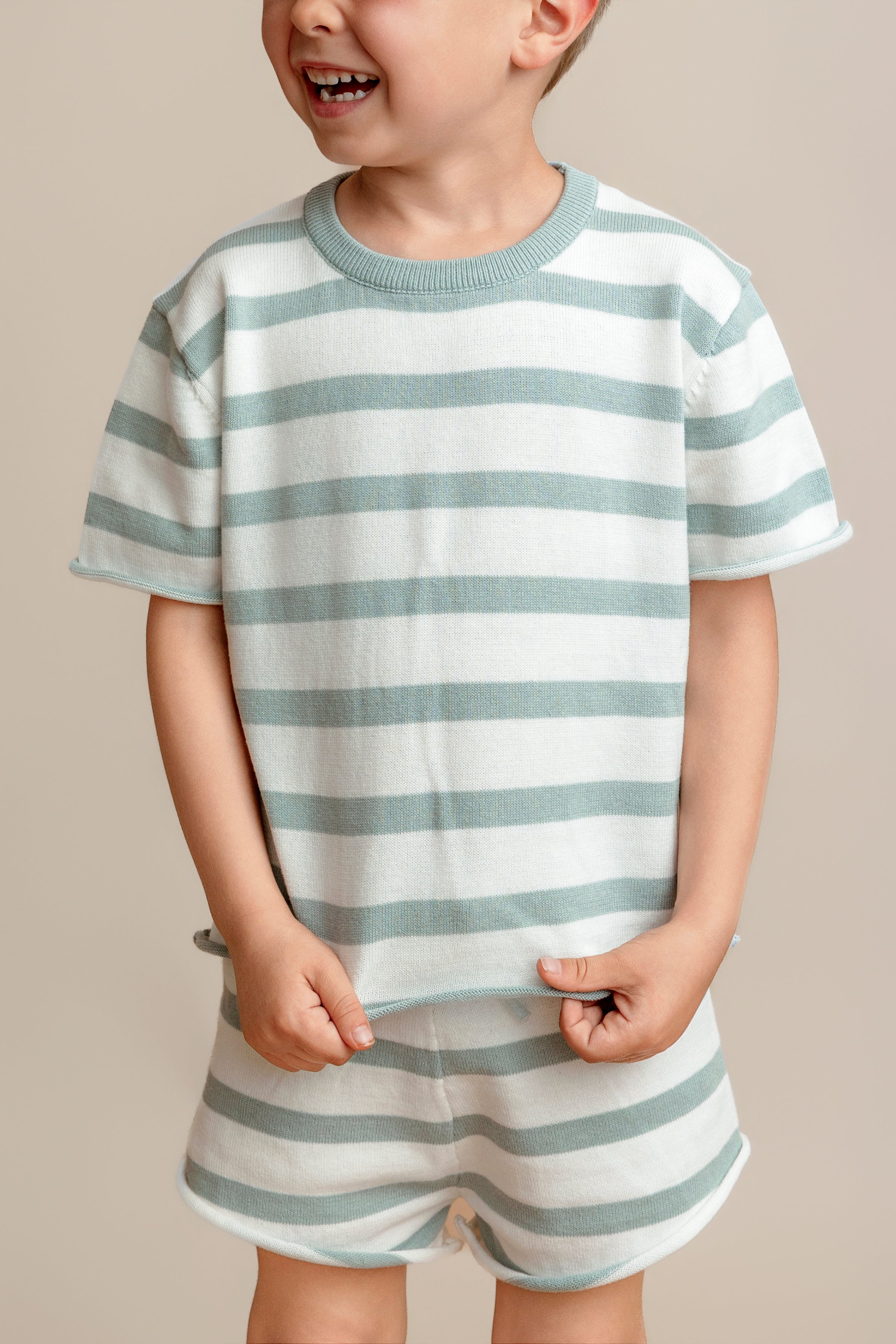 Summer Knit Top - Steel Stripe