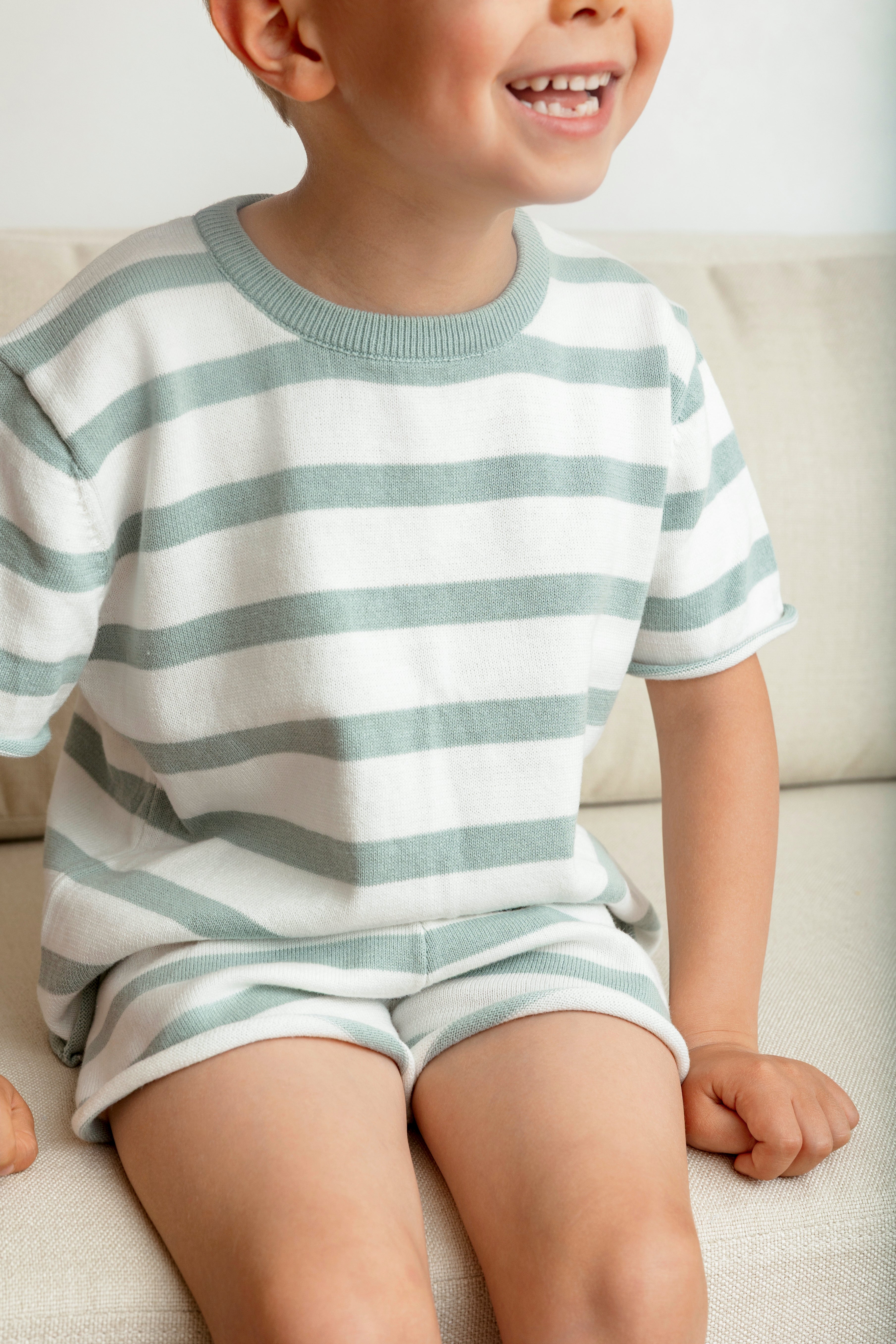 Summer Knit Top - Steel Stripe