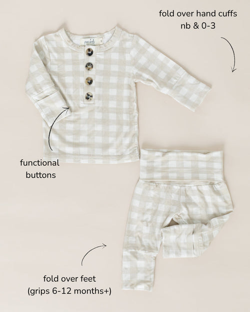 Bamboo 2 Piece Set - Sandstone Gingham