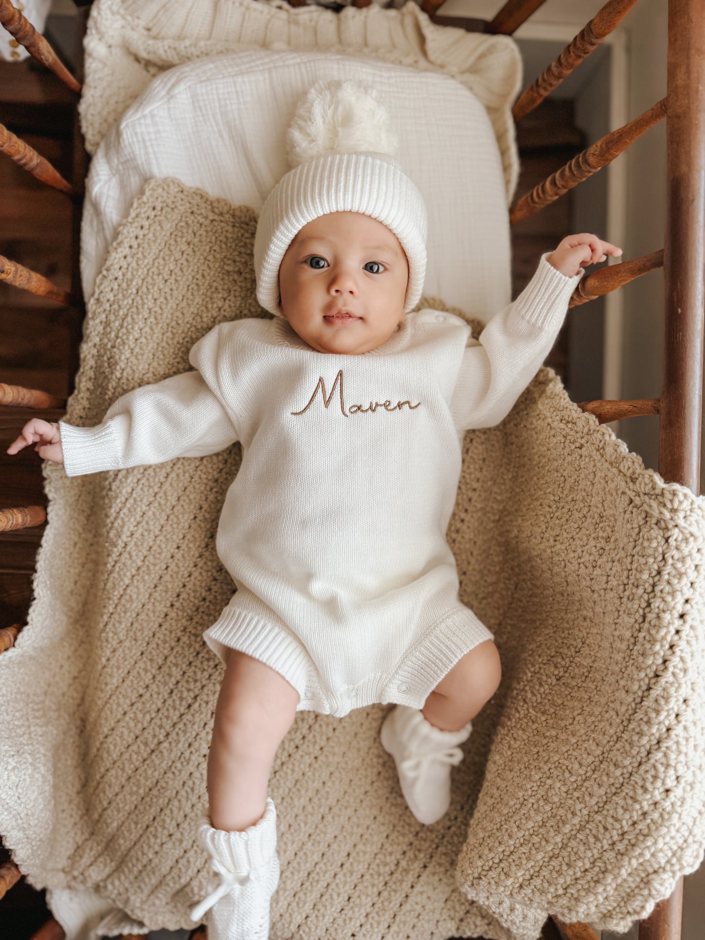 Knit Romper - Cloud