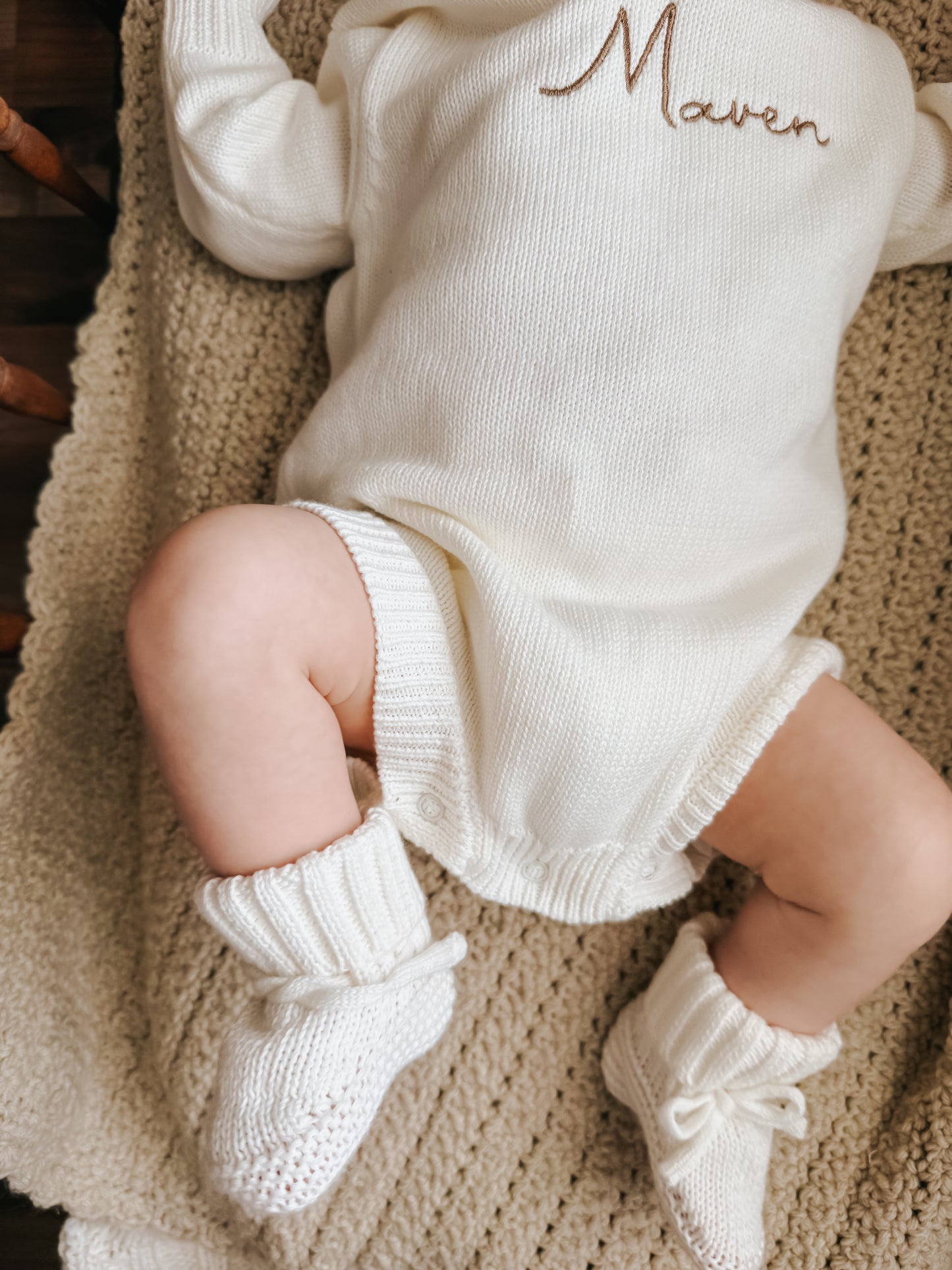 Knit Romper - Cloud