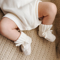 Knit Booties - Cloud