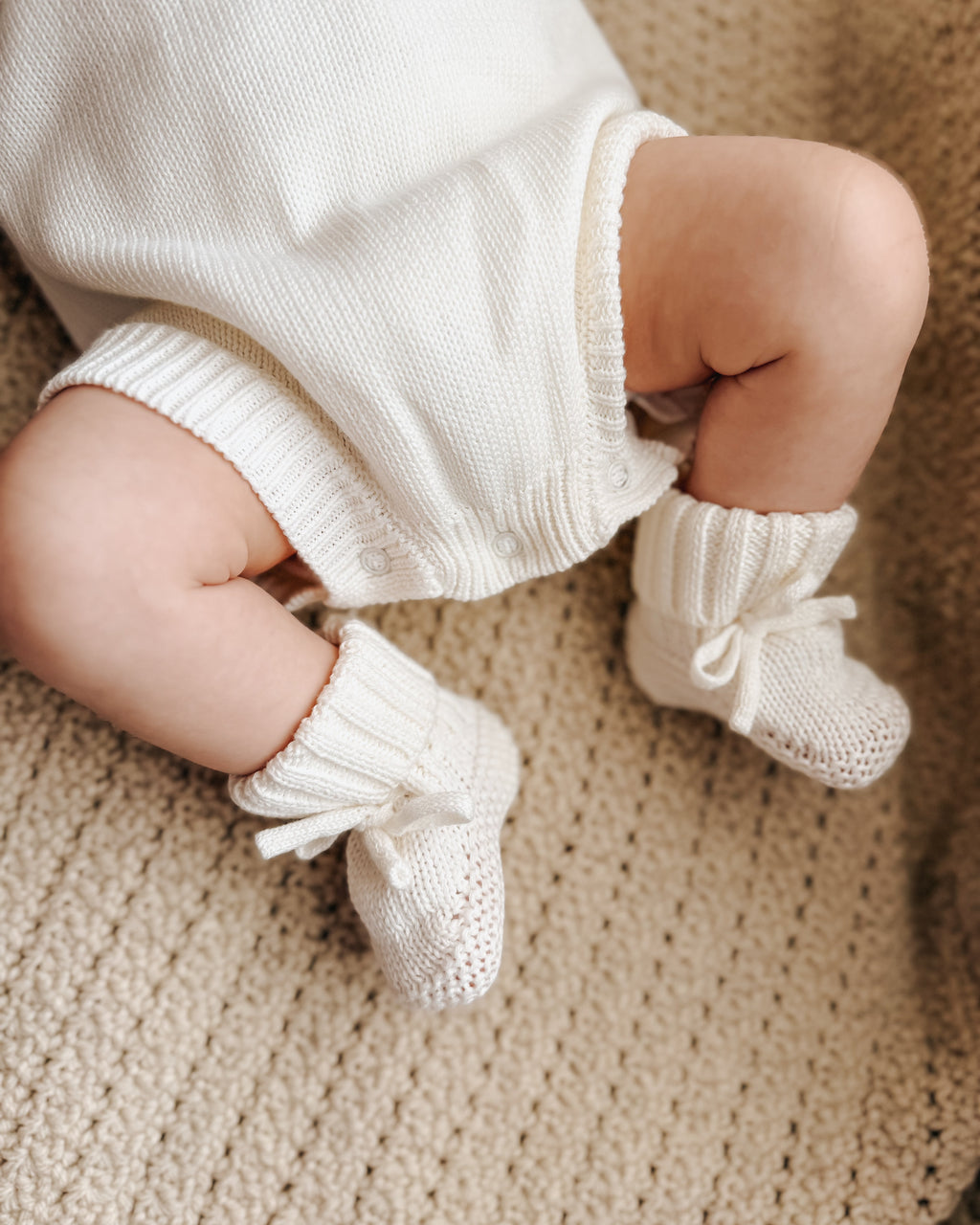 Knit Booties - Cloud
