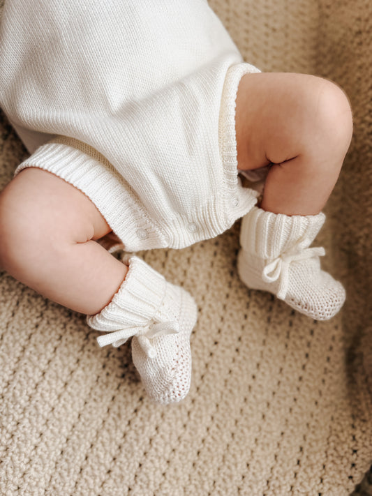 Knit Booties - Cloud