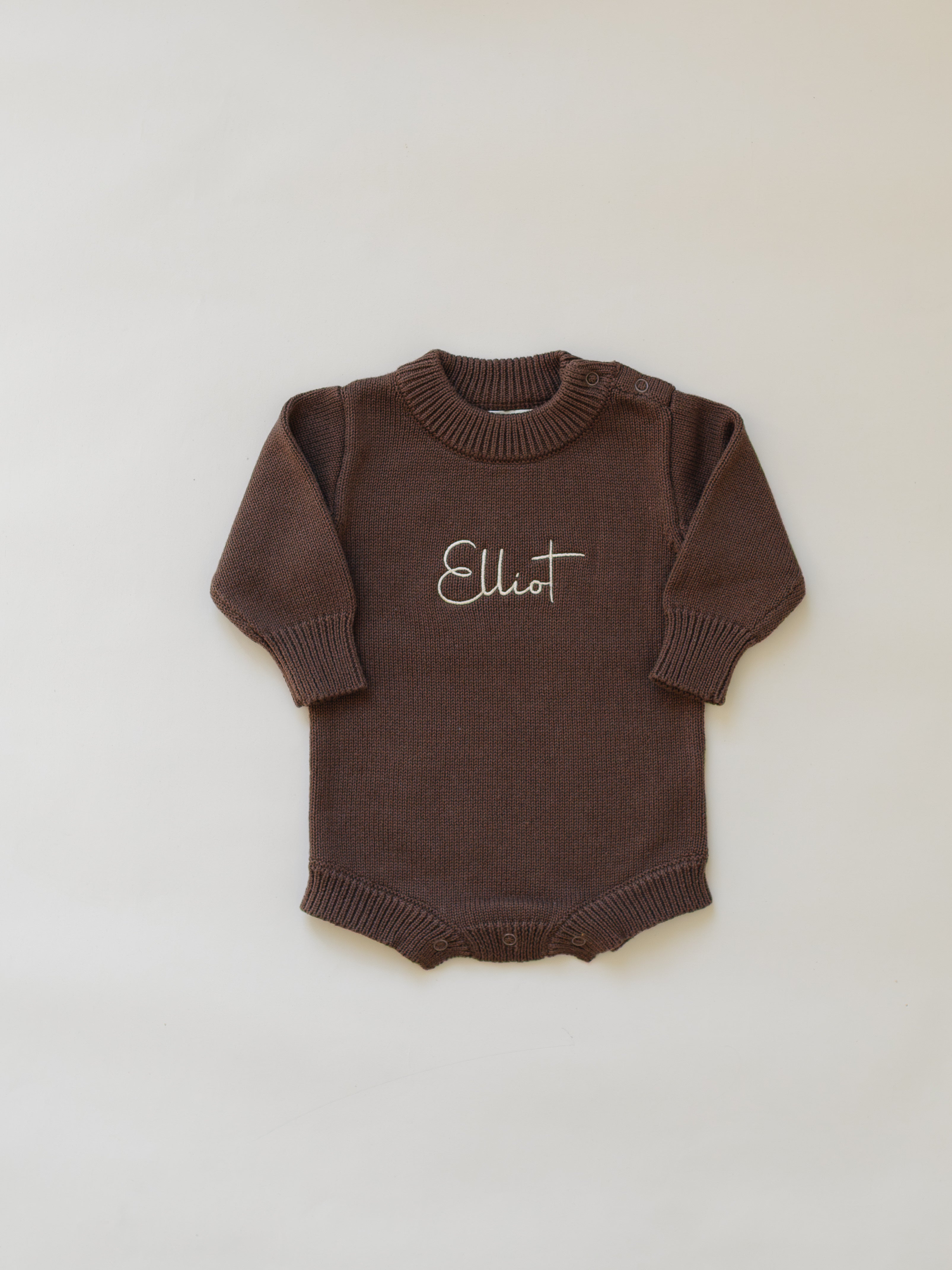 Elliot Knit Romper (pre-embroidered)