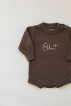 Elliot Knit Romper (pre-embroidered)