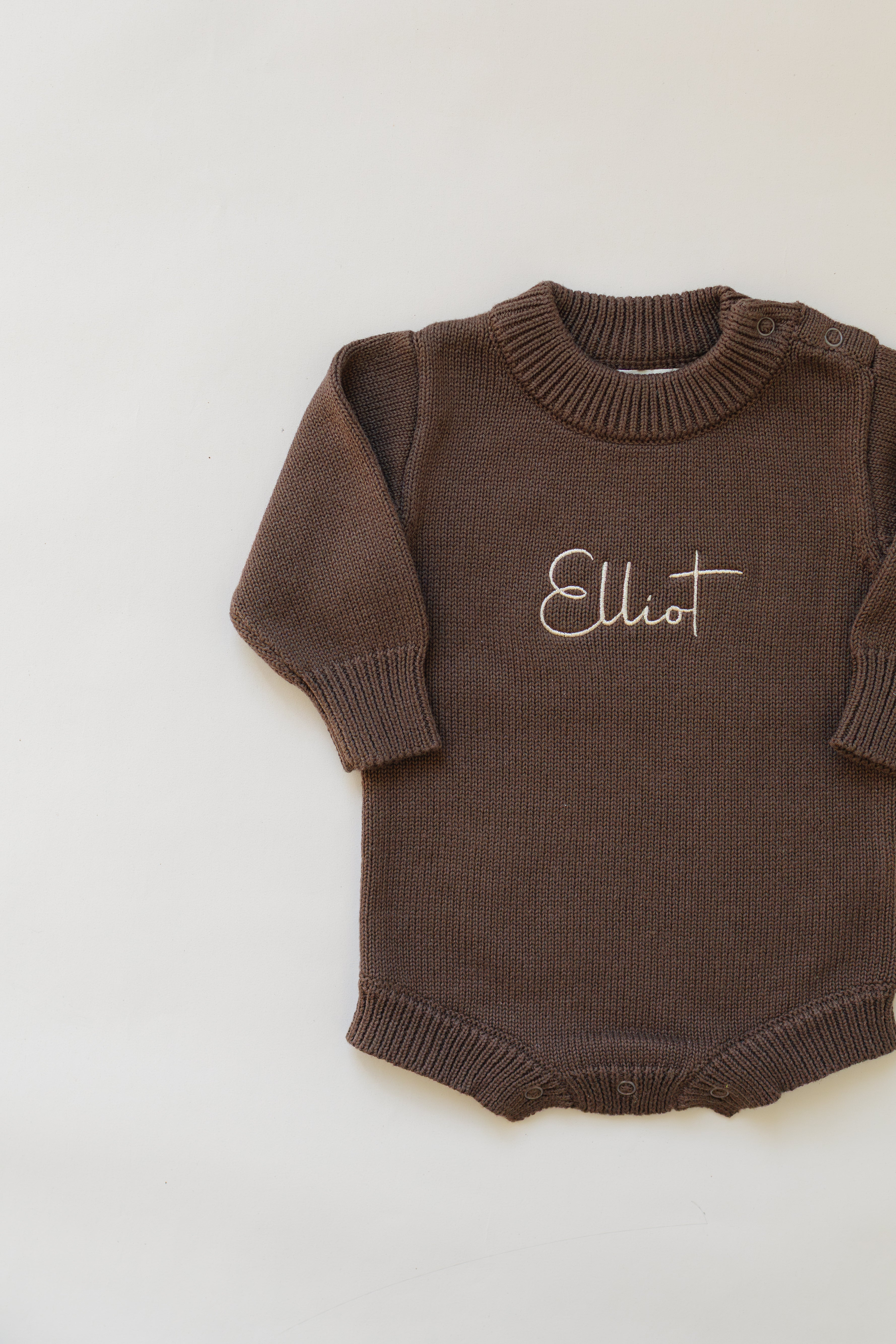 Elliot Knit Romper (pre-embroidered)