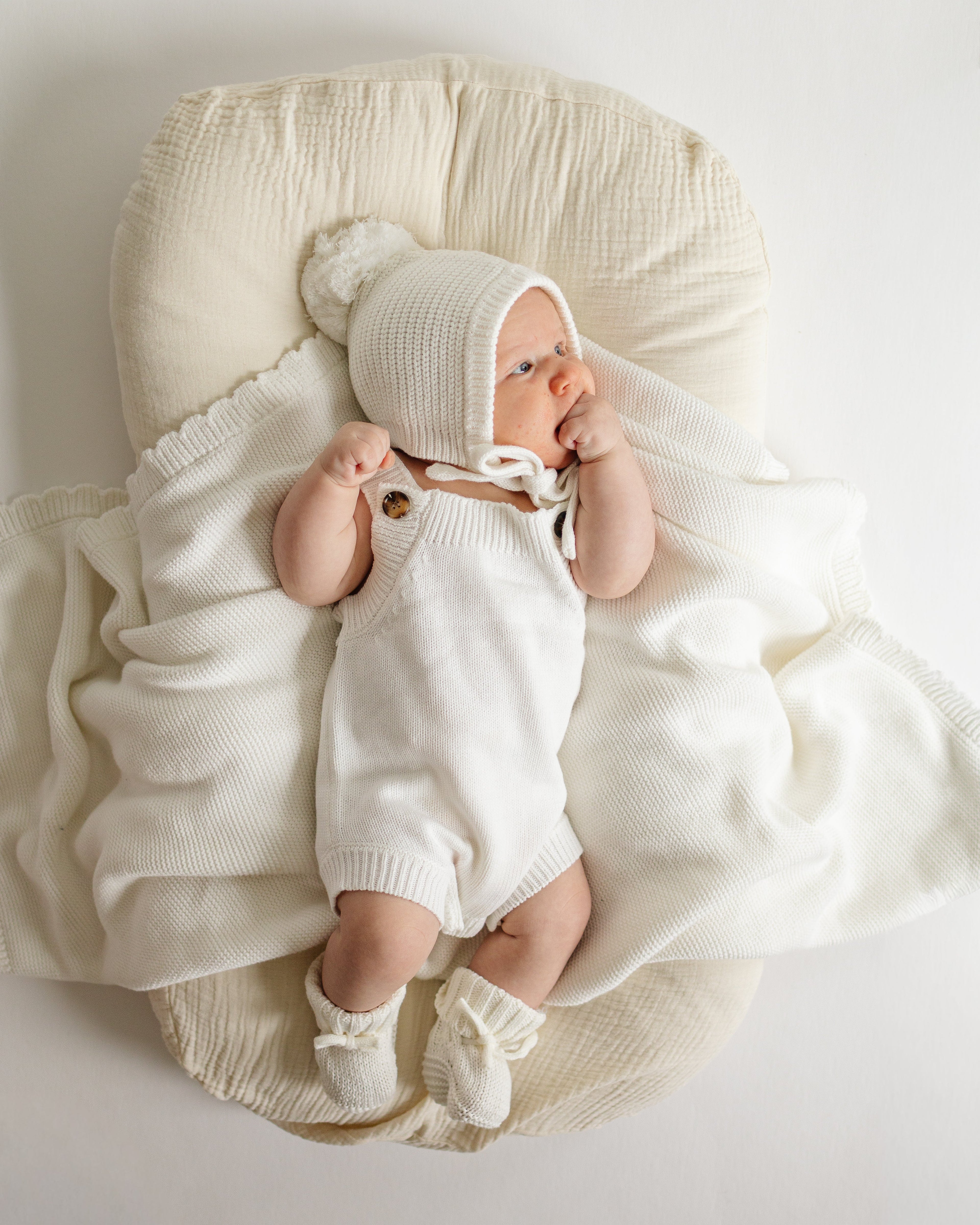 Summer Knit Romper - Cloud