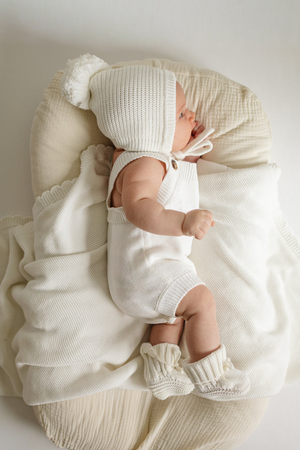 Summer Knit Romper - Cloud