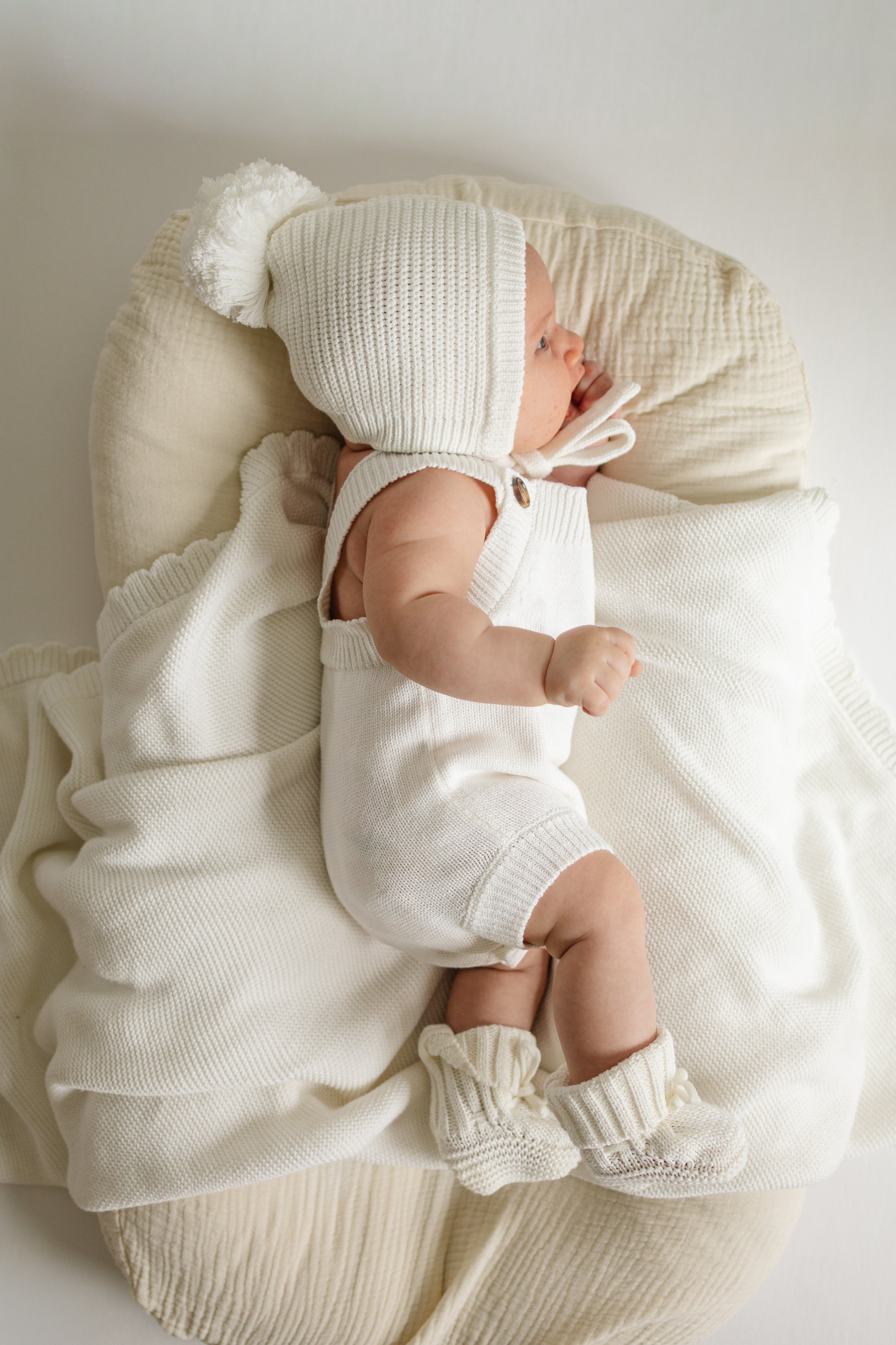 Summer Knit Romper - Cloud