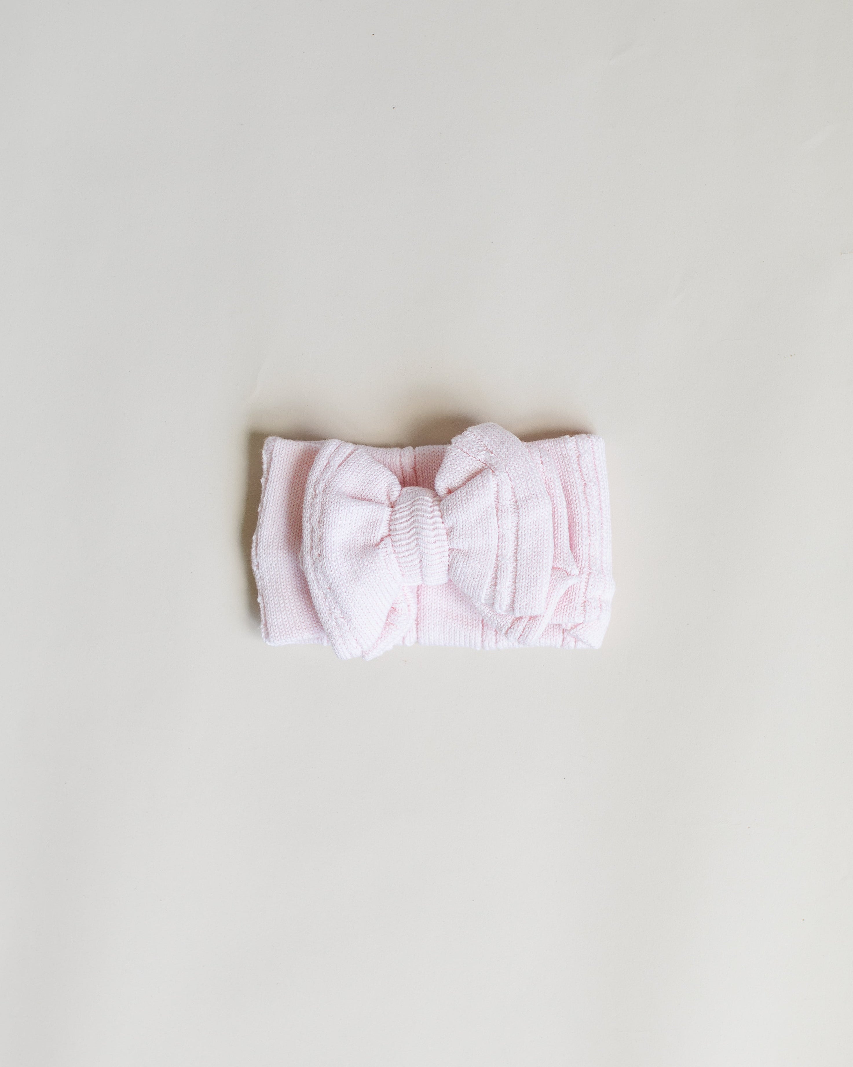 Pointelle Knit Bow Headband - Blush