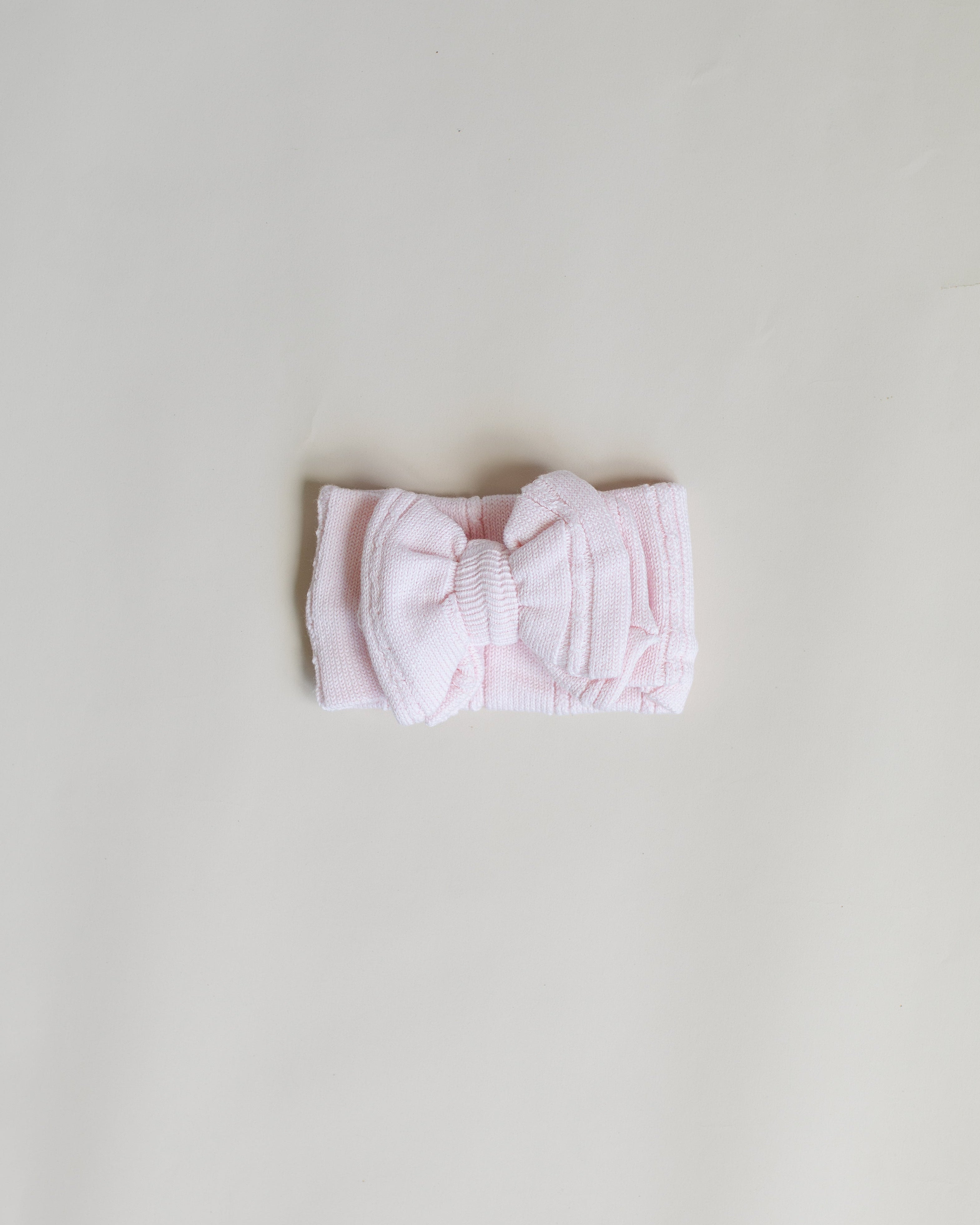 Pointelle Knit Bow Headband - Blush