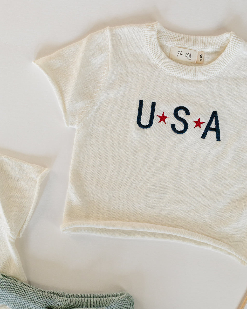 USA/ America Knit Summer Top - Cloud