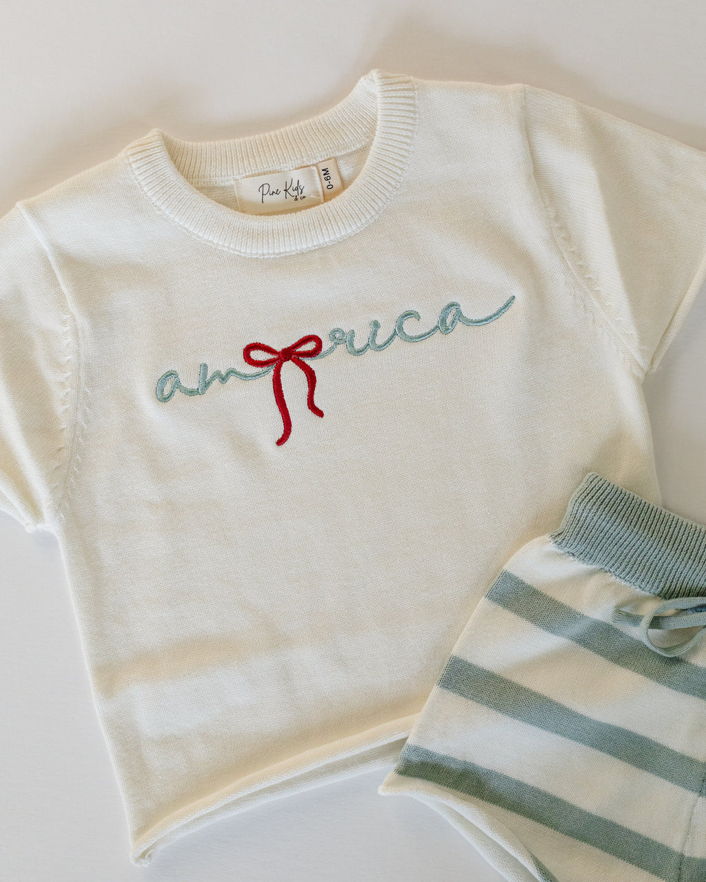 USA/ America Knit Summer Top - Cloud