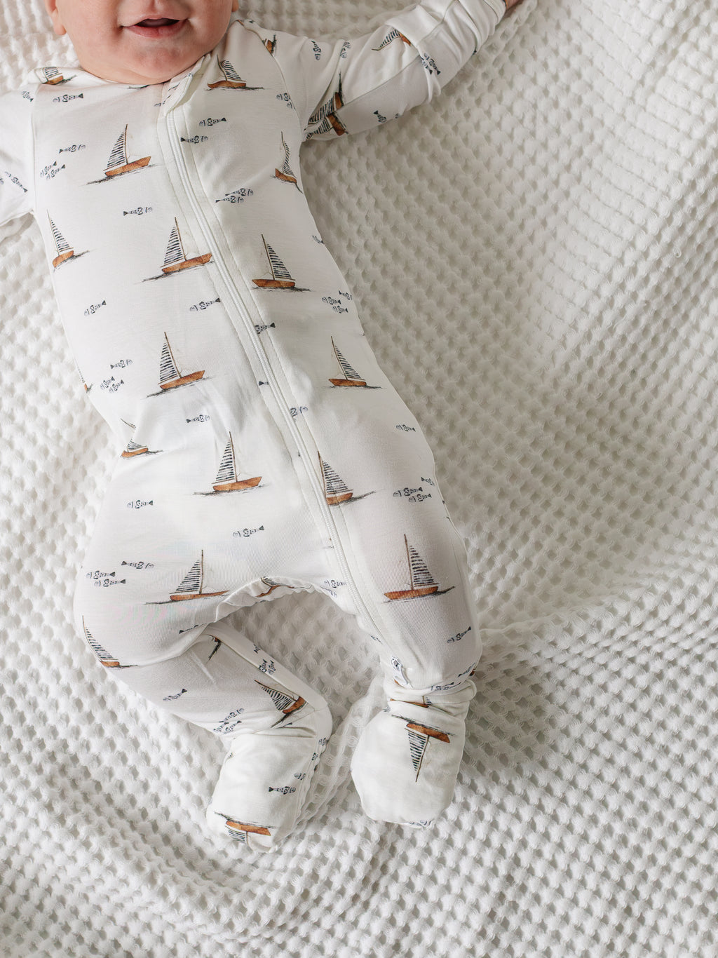 Bamboo Zipper Romper - Harbor