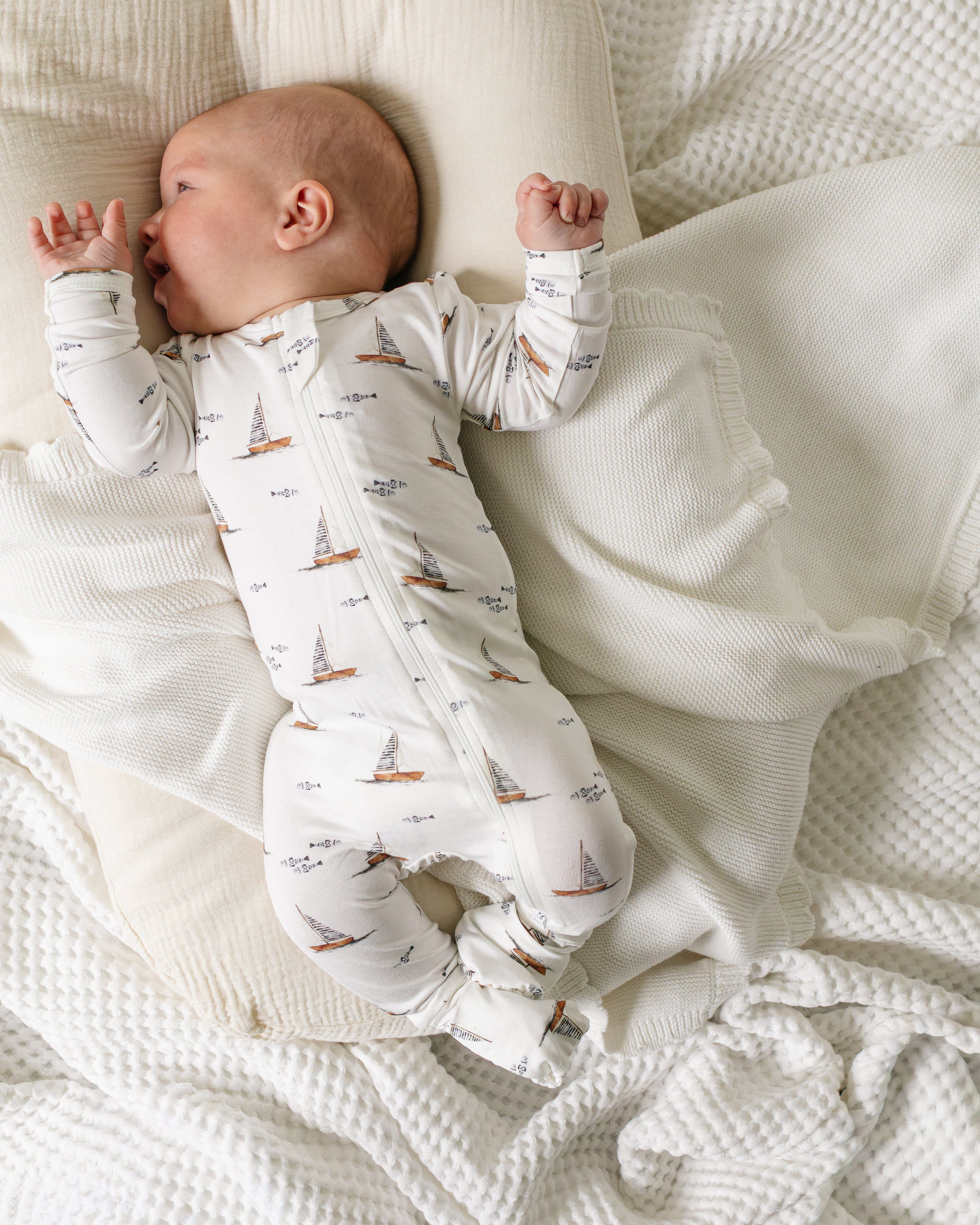 Bamboo Zipper Romper - Harbor