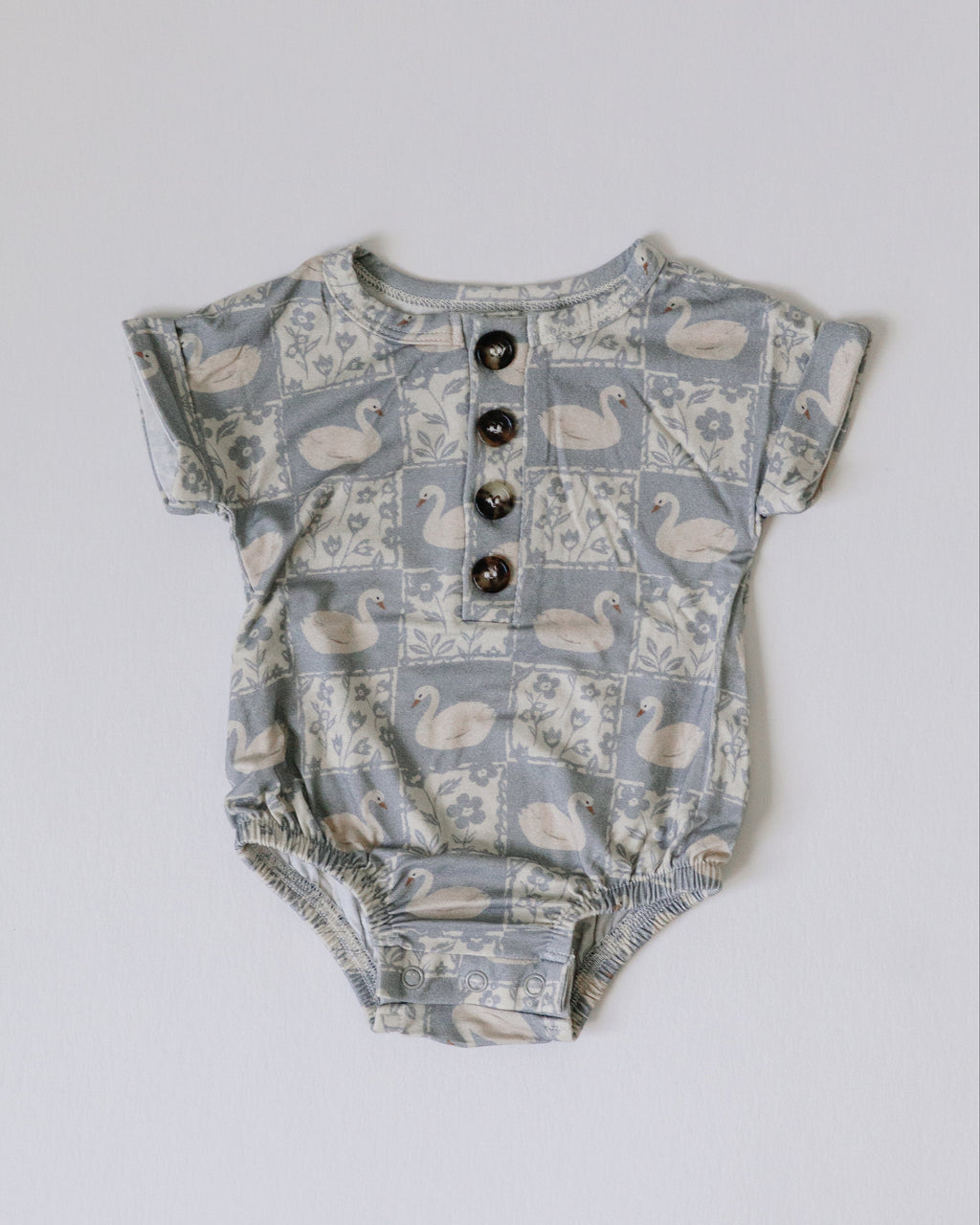 Bamboo Bubble Romper - Vintage Swan