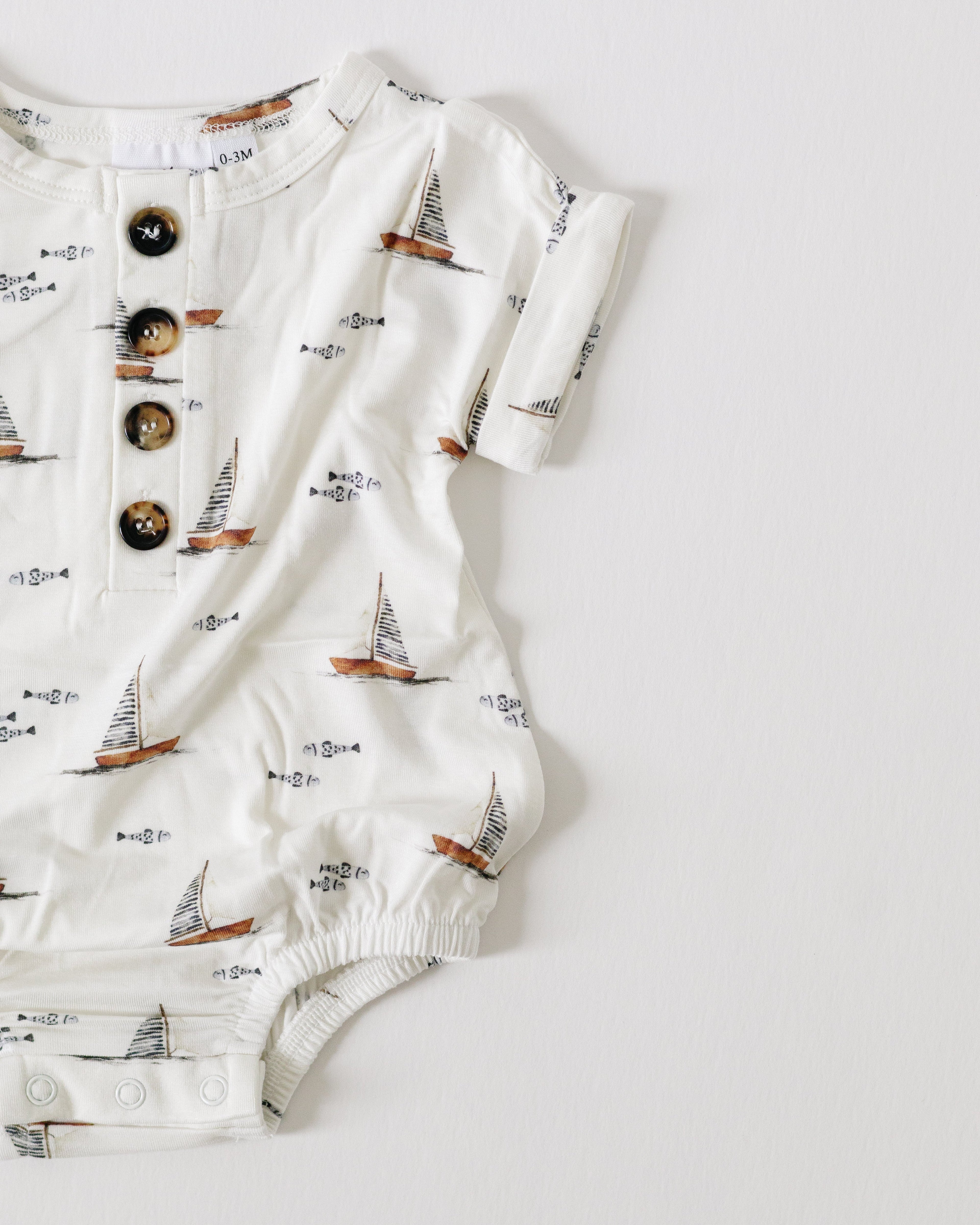 Bamboo Bubble Romper - Harbor