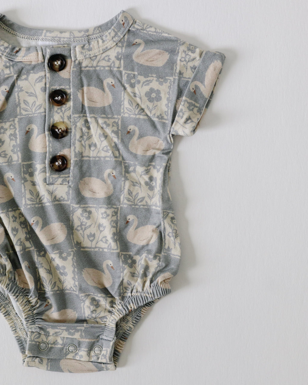Bamboo Bubble Romper - Vintage Swan