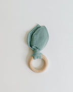Crinkle Bunny Ears Wooden Teether